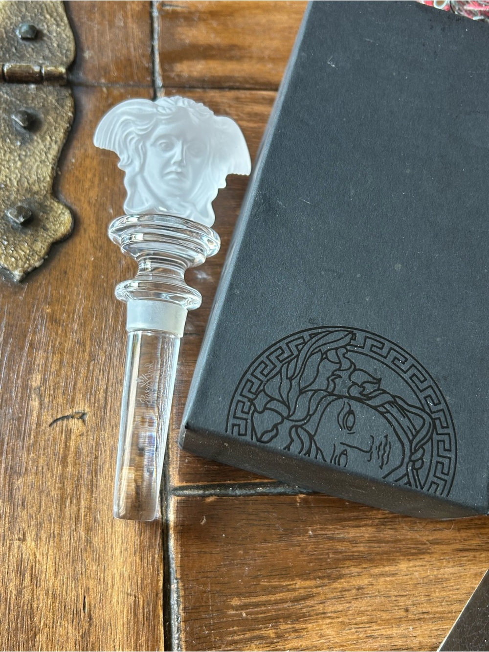 Versace Clear Glass Medusa Bottle Stopper